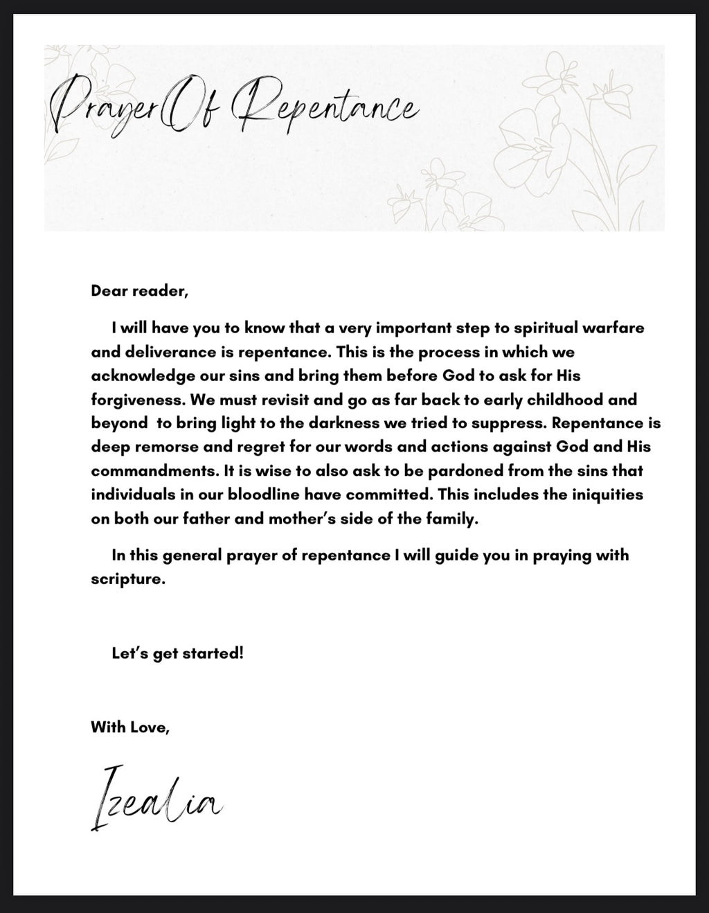 Digital Prayer Of Repentance With Scripture