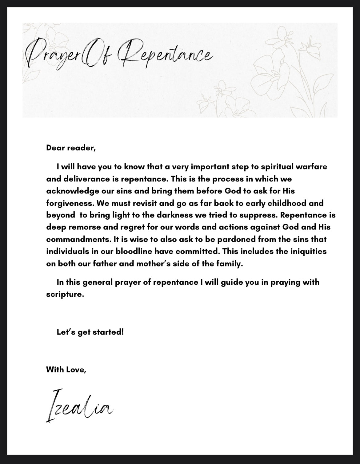 Digital Prayer Of Repentance With Scripture